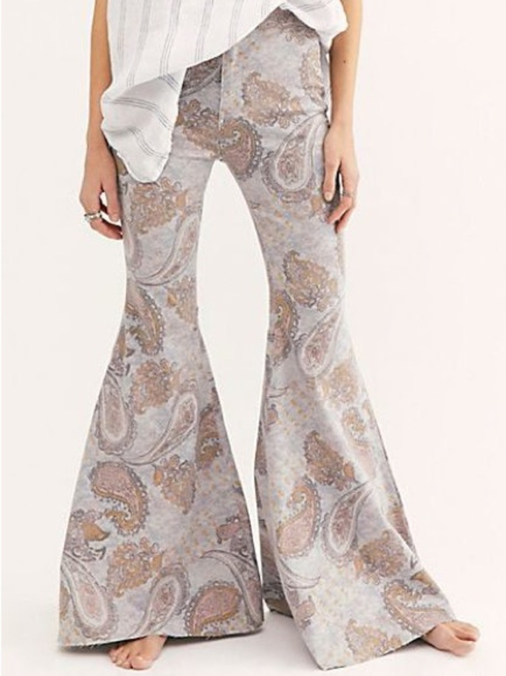 Free people paisley bell bottoms
